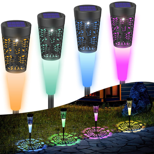 Wasserdichte LED-Solar-Wegebeleuchtung RGB/Warmweiß