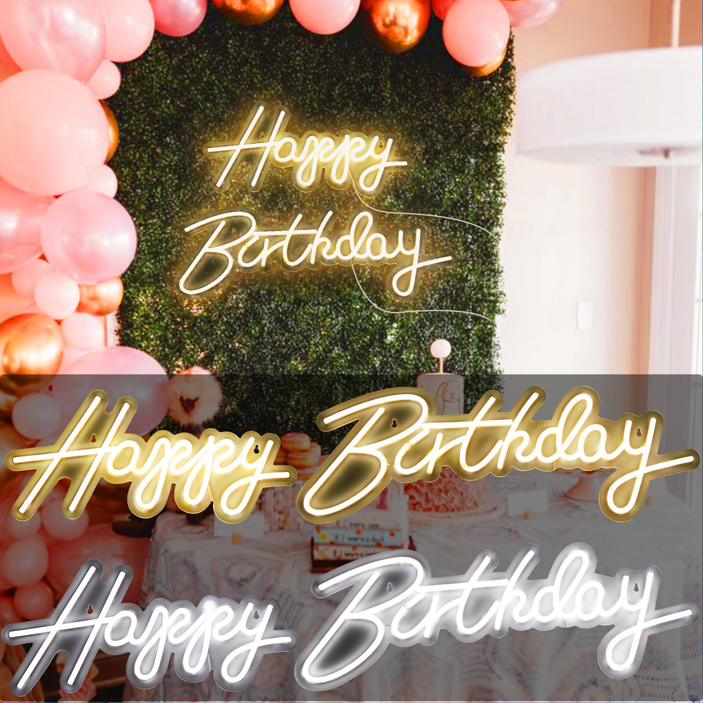 Happy Birthday LED Neon Sign Large Size