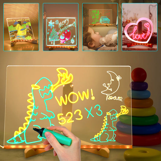 Tablero de dibujo LED brillante personalizado Tablero de notas de mensajes de acrílico