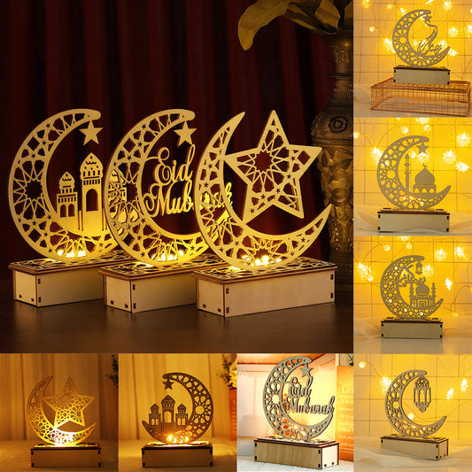 Eid Wooden LED Moon Light