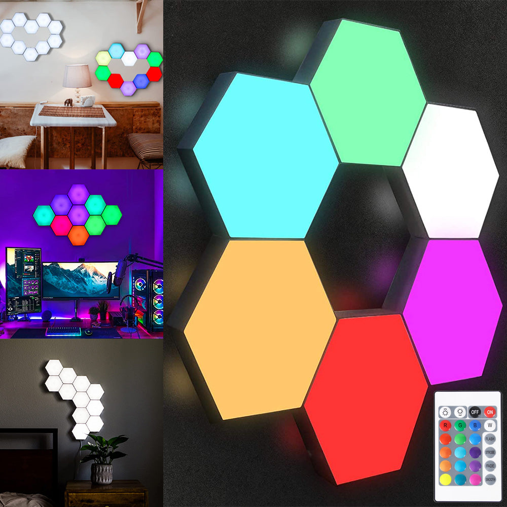 Appliques murales hexagonales RVB