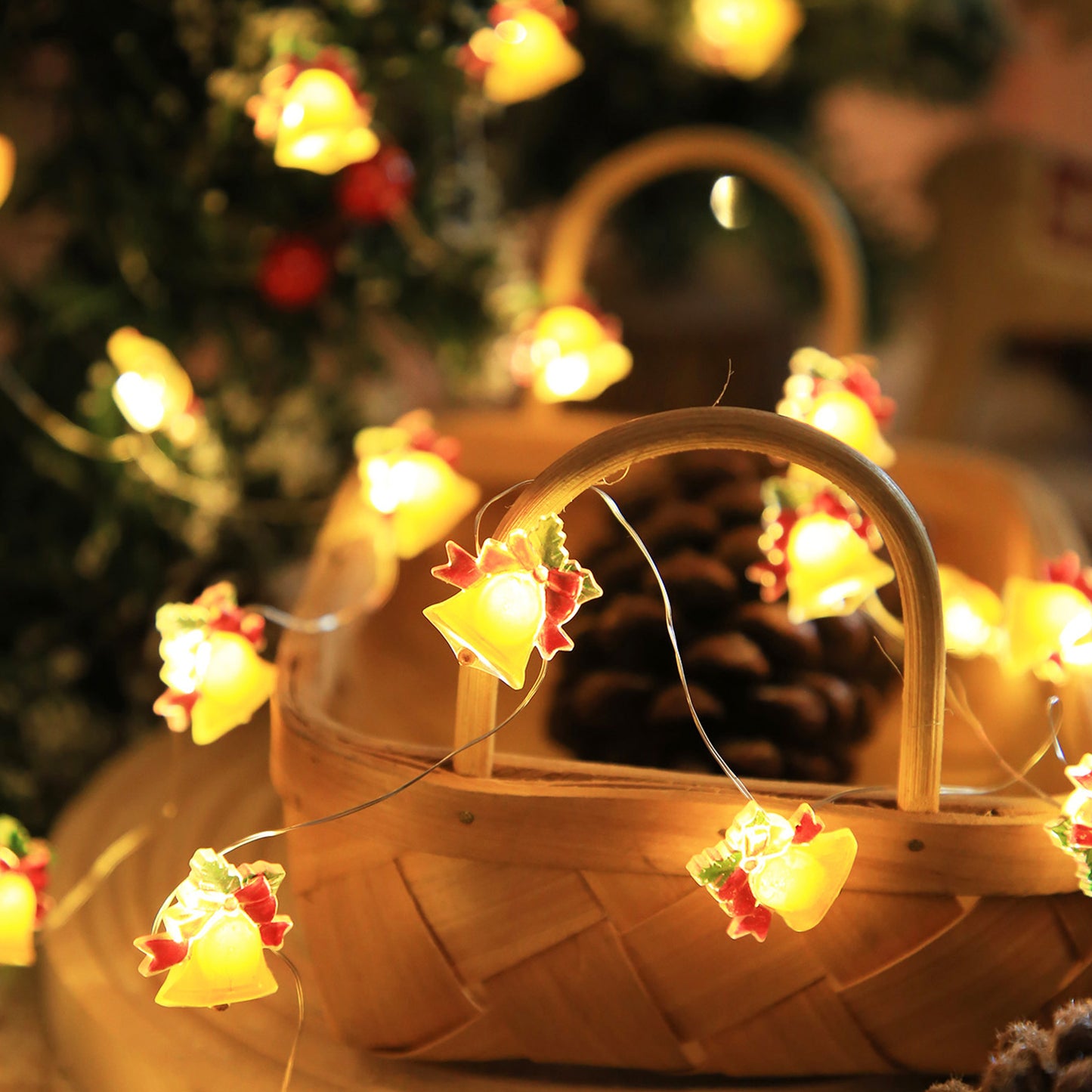 Copper Wire LED String Lights Christmas Pattern