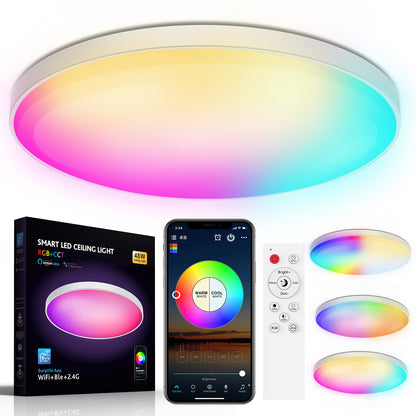 Plafonnier intelligent LED WiFi encastré