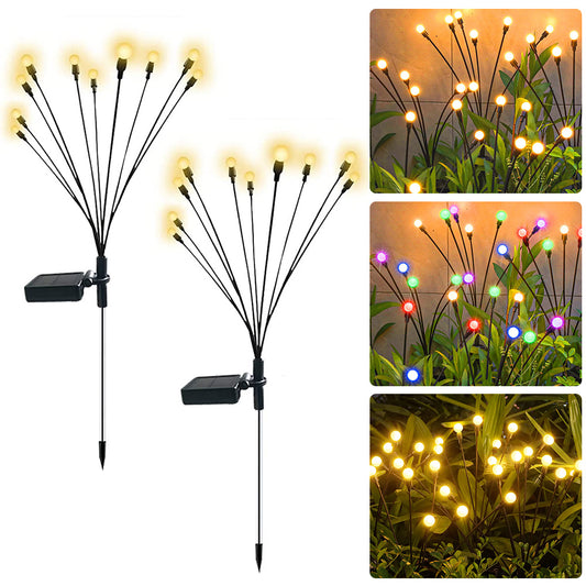 Lampes solaires de jardin 6/8/10 ampoules, paquet de 2