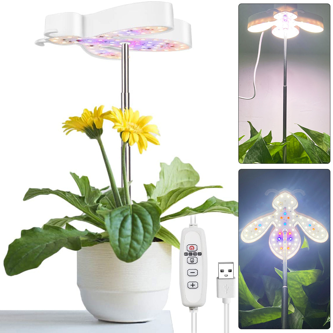 Lindas luces de cultivo LED con forma de abeja