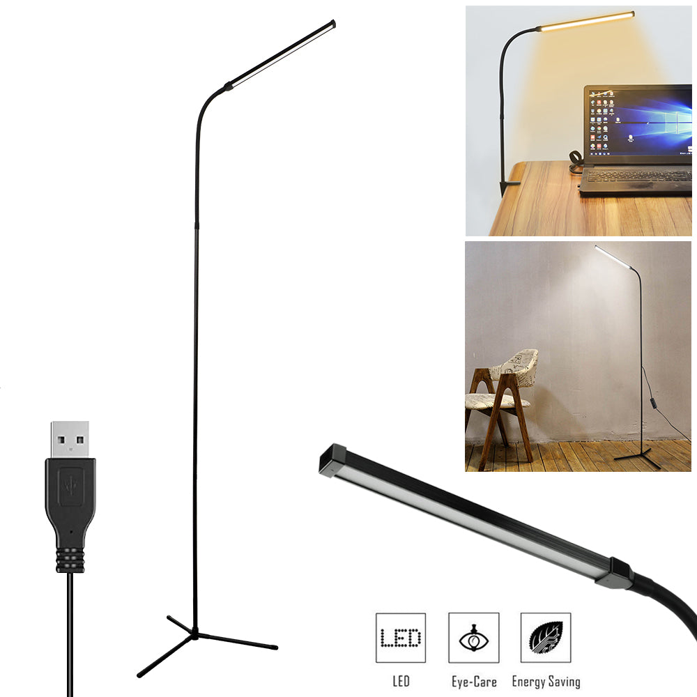 8W Dimmable LED Floor Lamp Adjustable Gooseneck Clip-on Light