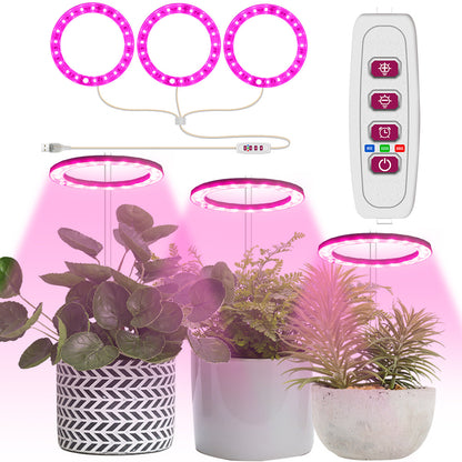 Luz LED para cultivo de plantas USB de espectro completo, color rosa