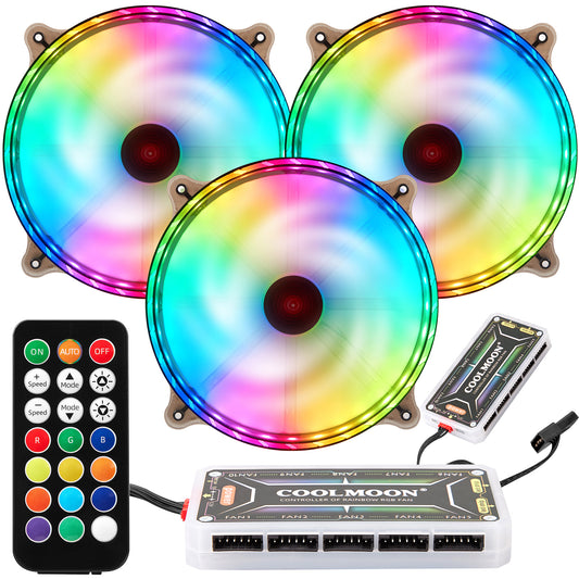 Ventiladores de caja RGB Equipados con ventiladores de refrigeración de chasis ultrasilenciosos de 200 mm