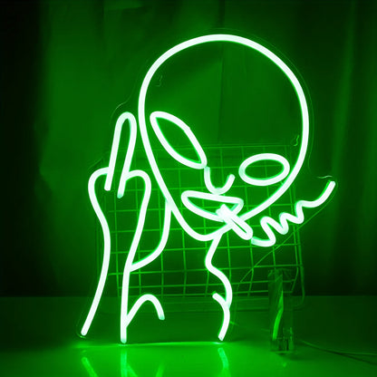 LED Green Alien Neon Signs