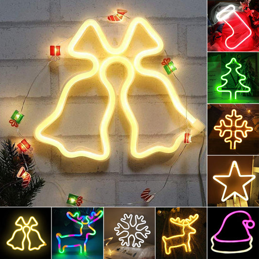 Christmas Jingle Bell Neon Sign Decor Light