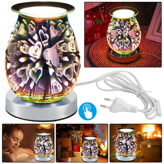 Electric Wax Melter Dimmable 3D Glass Heart Candle