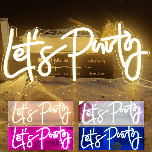 LED Neon Light Sign Let's Party