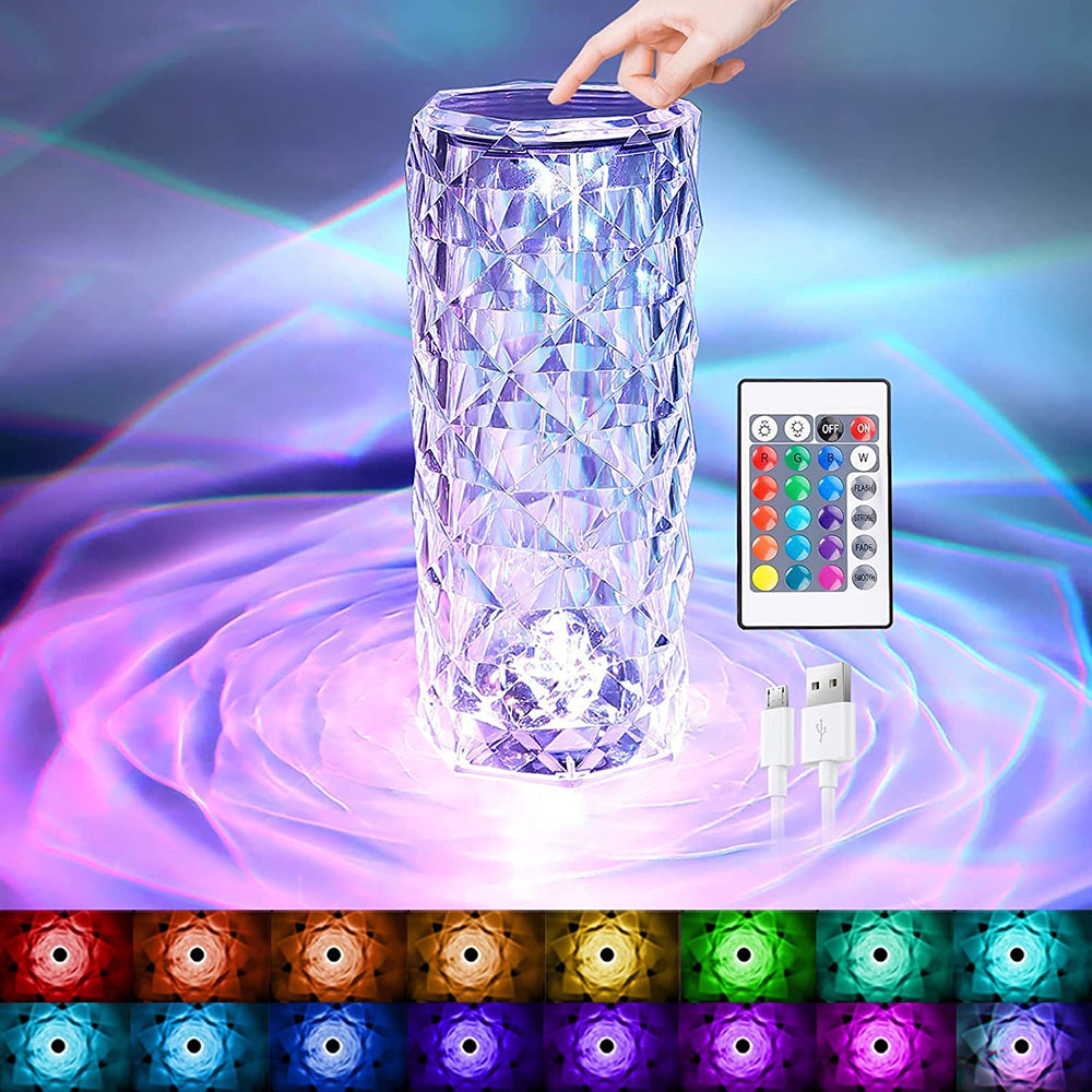 Crystal Table Lamp Rechargeable Night Light