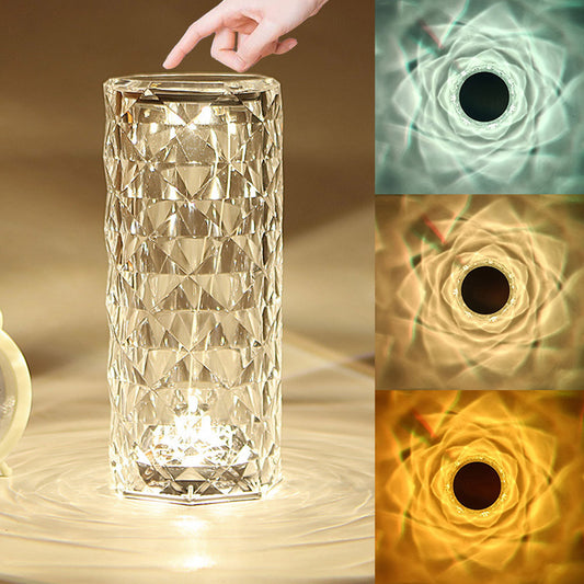 Lampe de table LED en cristal rose