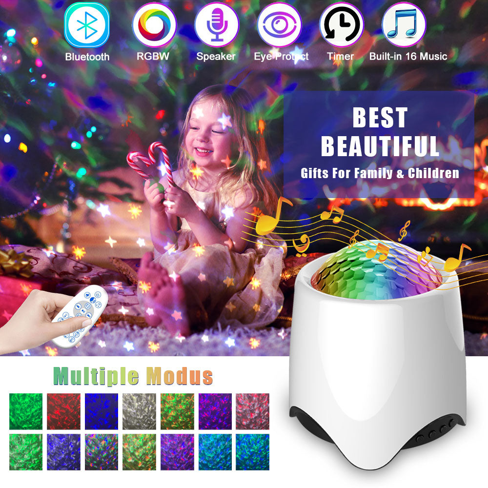 LED Star Wave Galaxy Projector Bluetooth Speaker