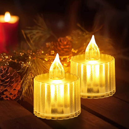 Luces de velas acrílicas de cristal sin llama