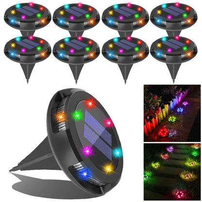 Outdoor Solar Garden 10 LED Disk Lights