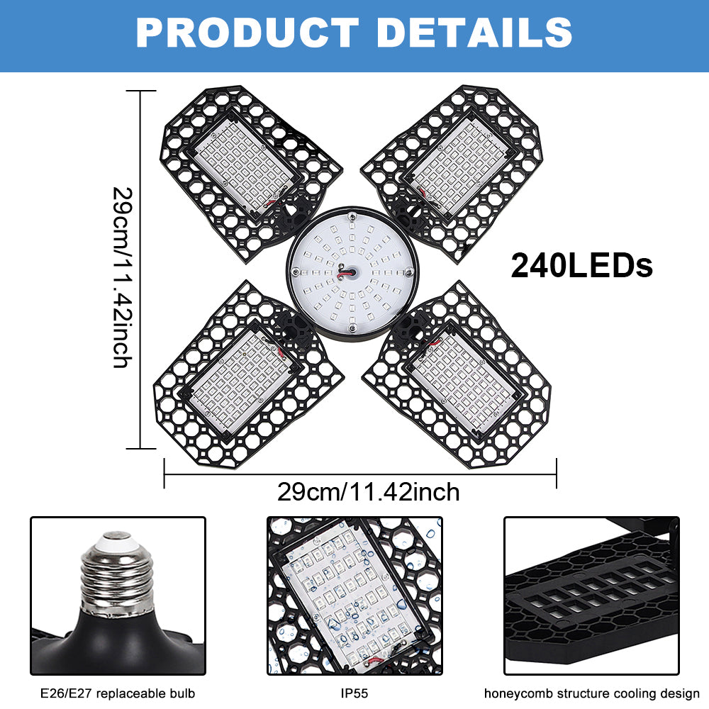 Faltbare E26/E27 LED-Pflanzenglühbirne