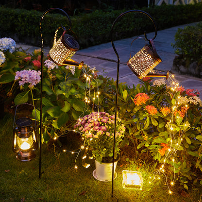 Regadera solar con luces Estaca decorativa para jardín