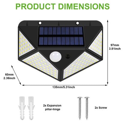 Lumières solaires extérieures à détecteur de mouvement 128 LED