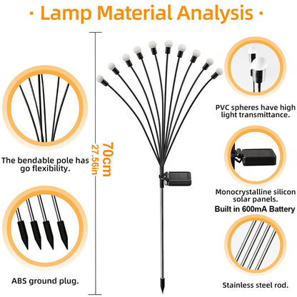 Lampes solaires de jardin 6/8/10 ampoules, paquet de 2