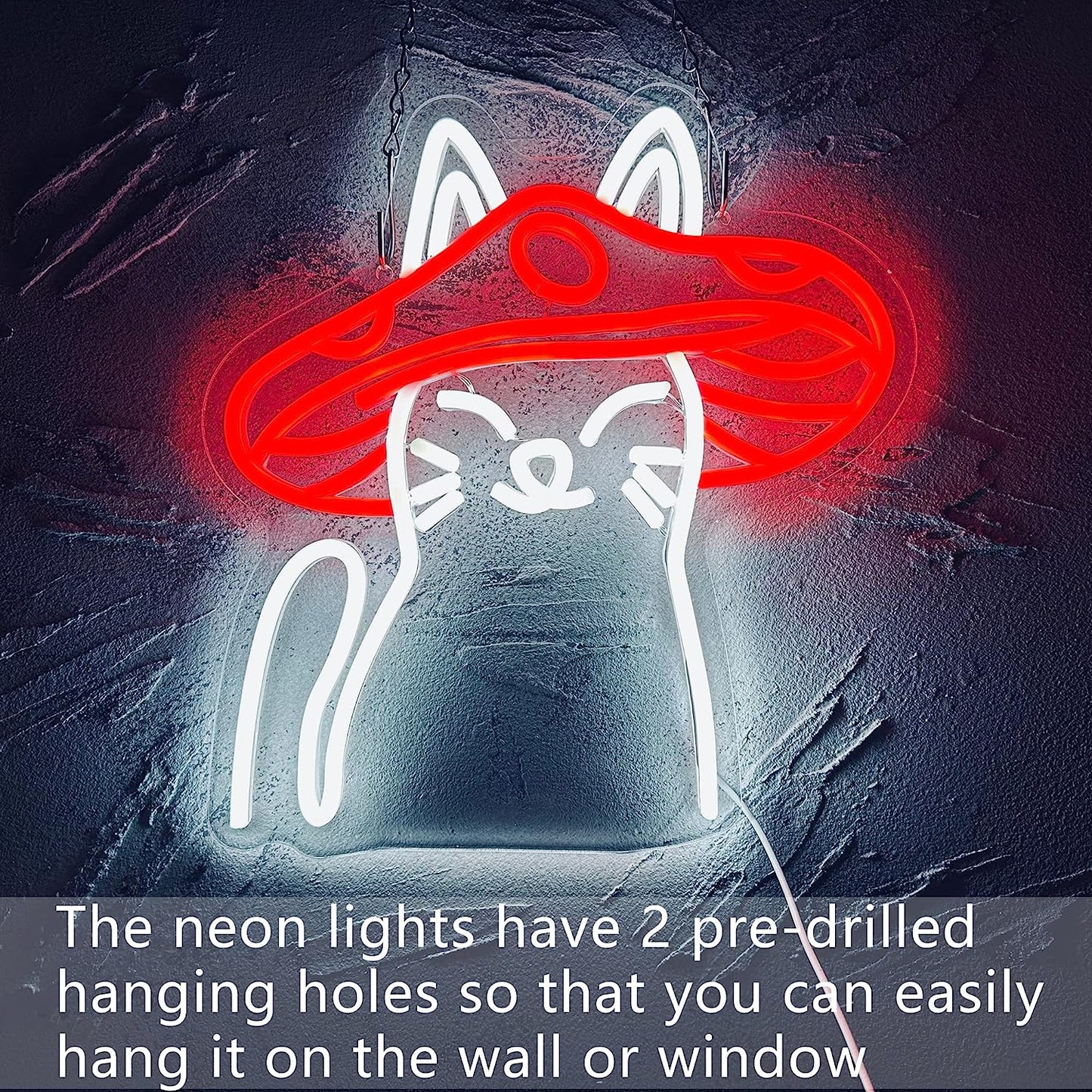 LED Neon Signs Mushroom Cats