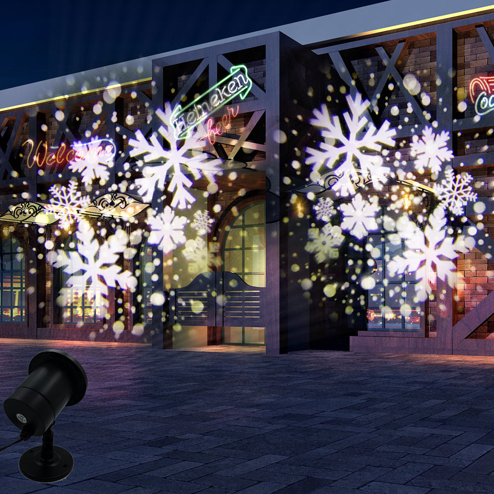 Christmas Snowflake LED Projector Lights Rotating Snowfall Projection