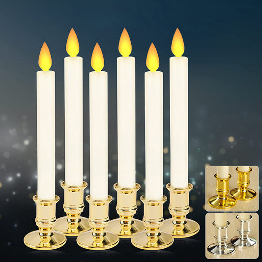 Velas LED cónicas sin llama Candelabros cónicos