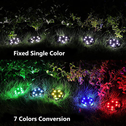 Outdoor Solar Garden 10 LED Disk Lights