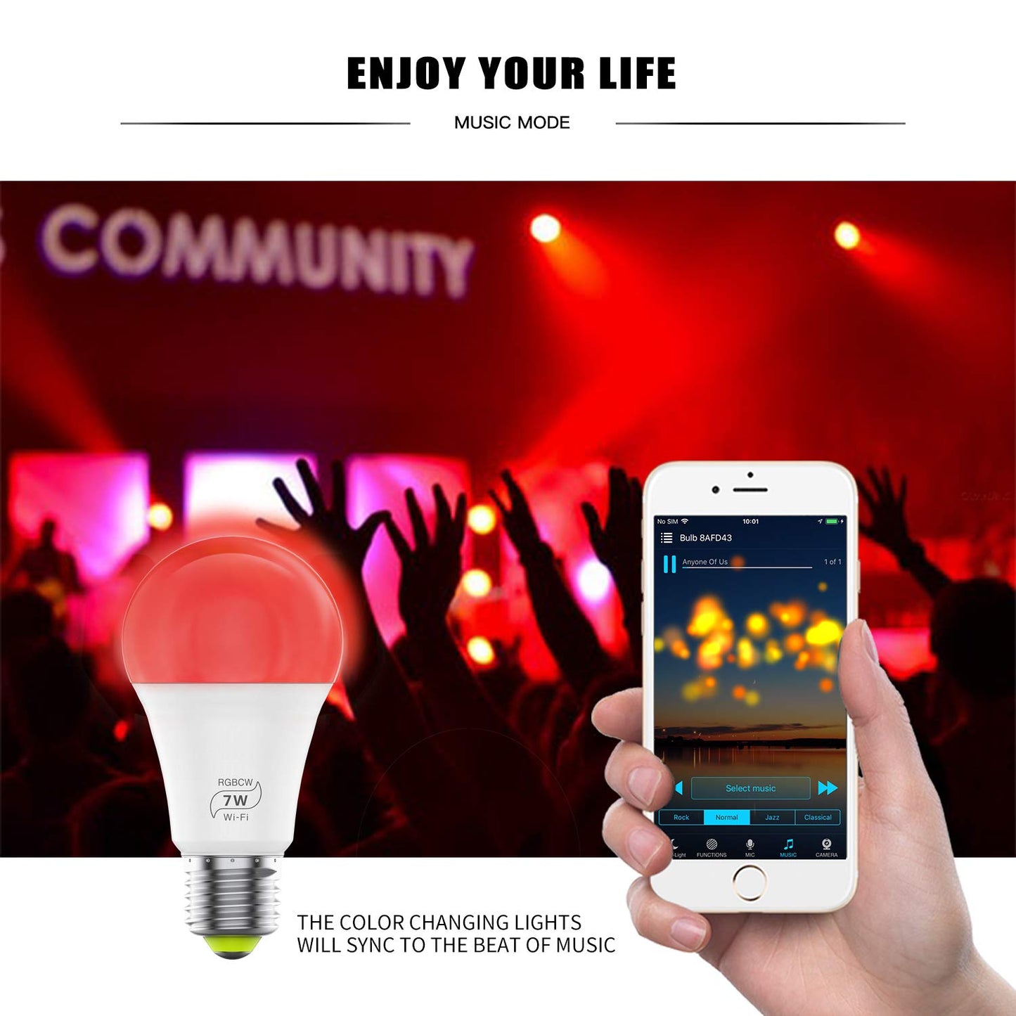 Ampoule LED intelligente E27/B22 Wifi