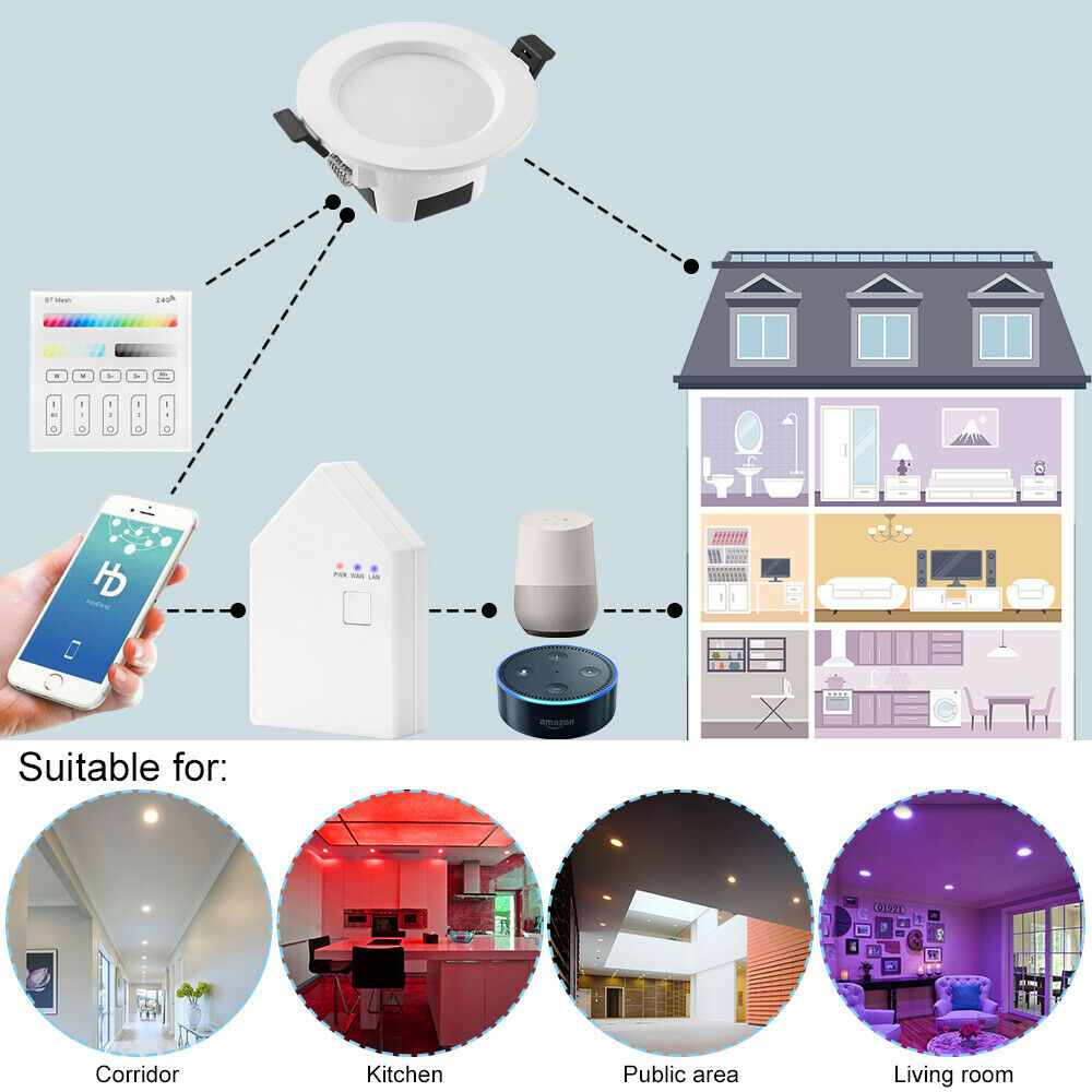 Spots encastrés LED Smart Wireless Bluetooth Mesh