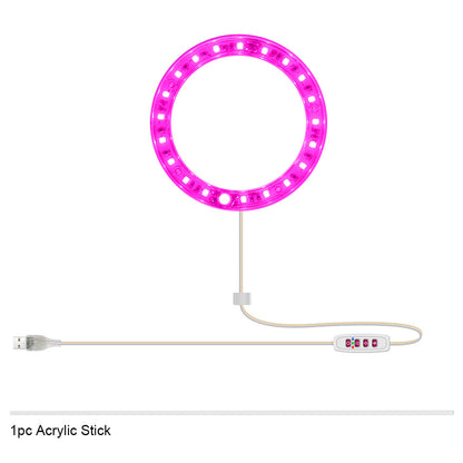 Luz LED para cultivo de plantas USB de espectro completo, color rosa