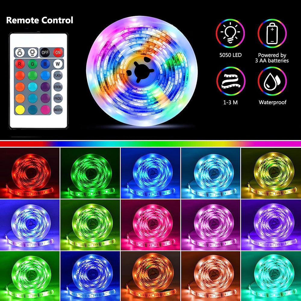 Tiras de luces LED RGB impermeables