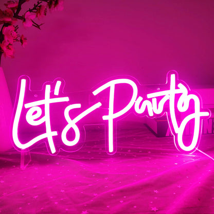 LED Neon Light Sign Let's Party