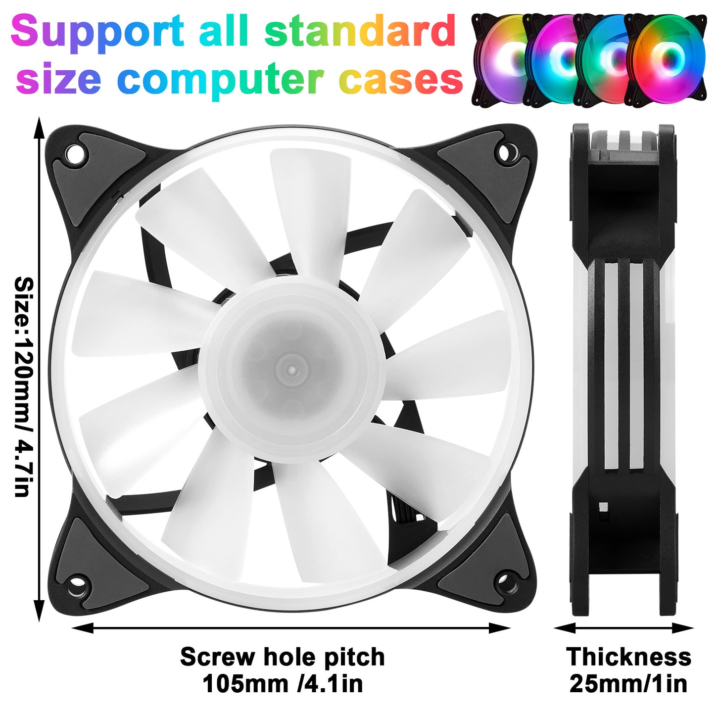 Ventilador de refrigeración para computadora LED RGB Dreamcolor