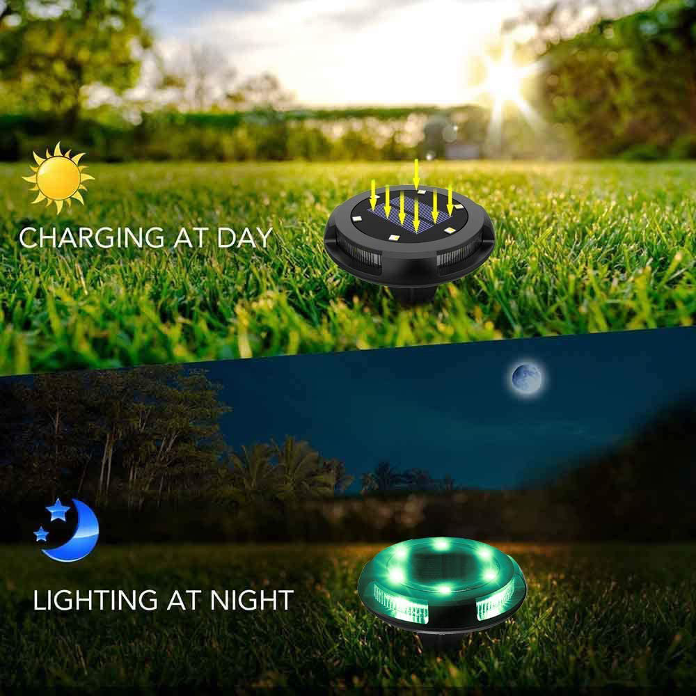 Outdoor Solar Garden 10 LED Disk Lights