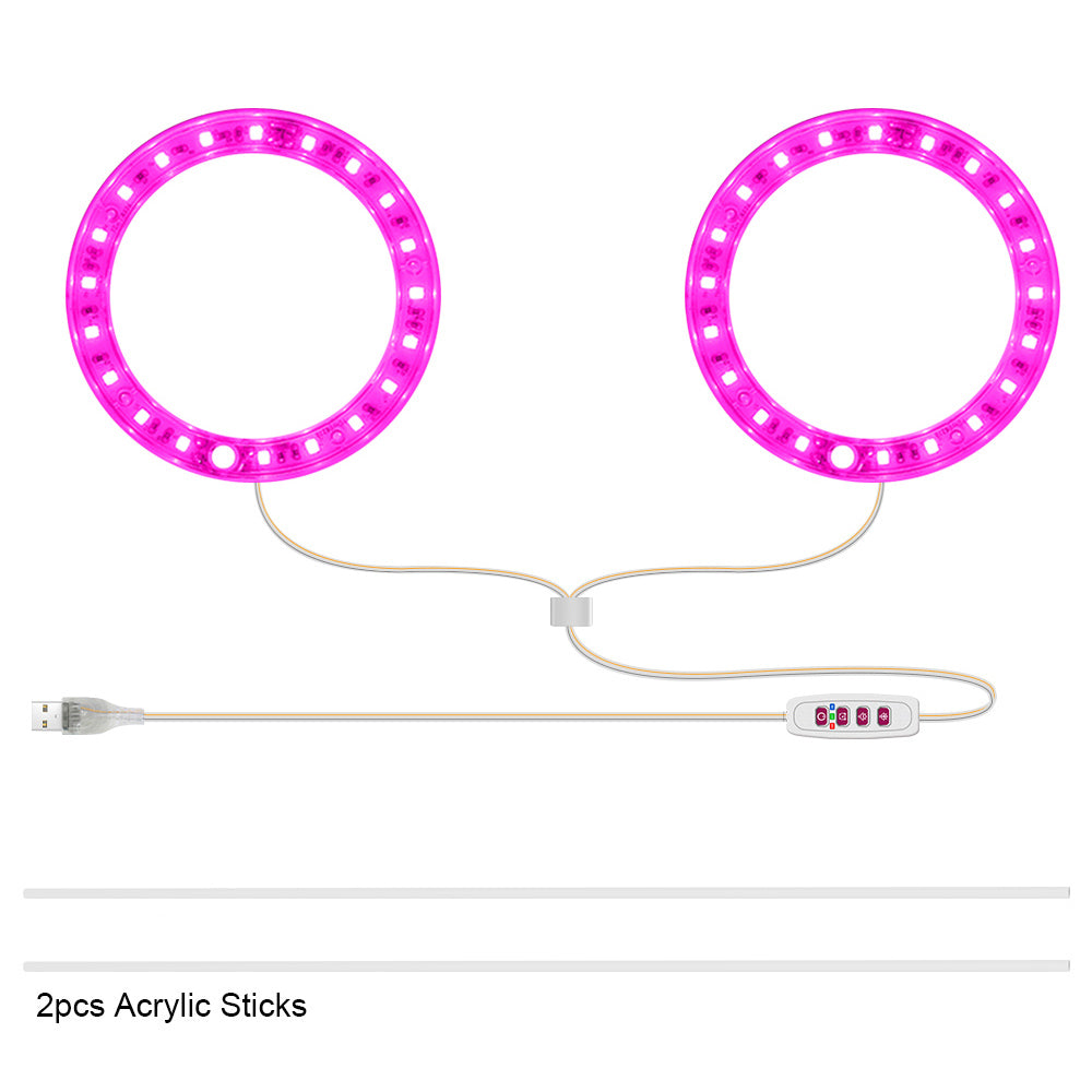 Luz LED para cultivo de plantas USB de espectro completo, color rosa