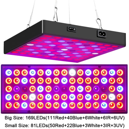 LED Grow Light Full Spectrum Red Blue Light 81-312LEDs 25W-80W