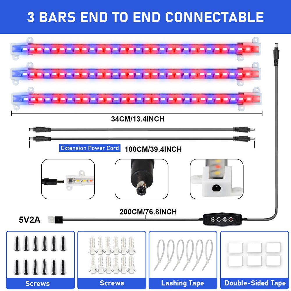 Tiras de luz de cultivo LED regulables de espectro completo