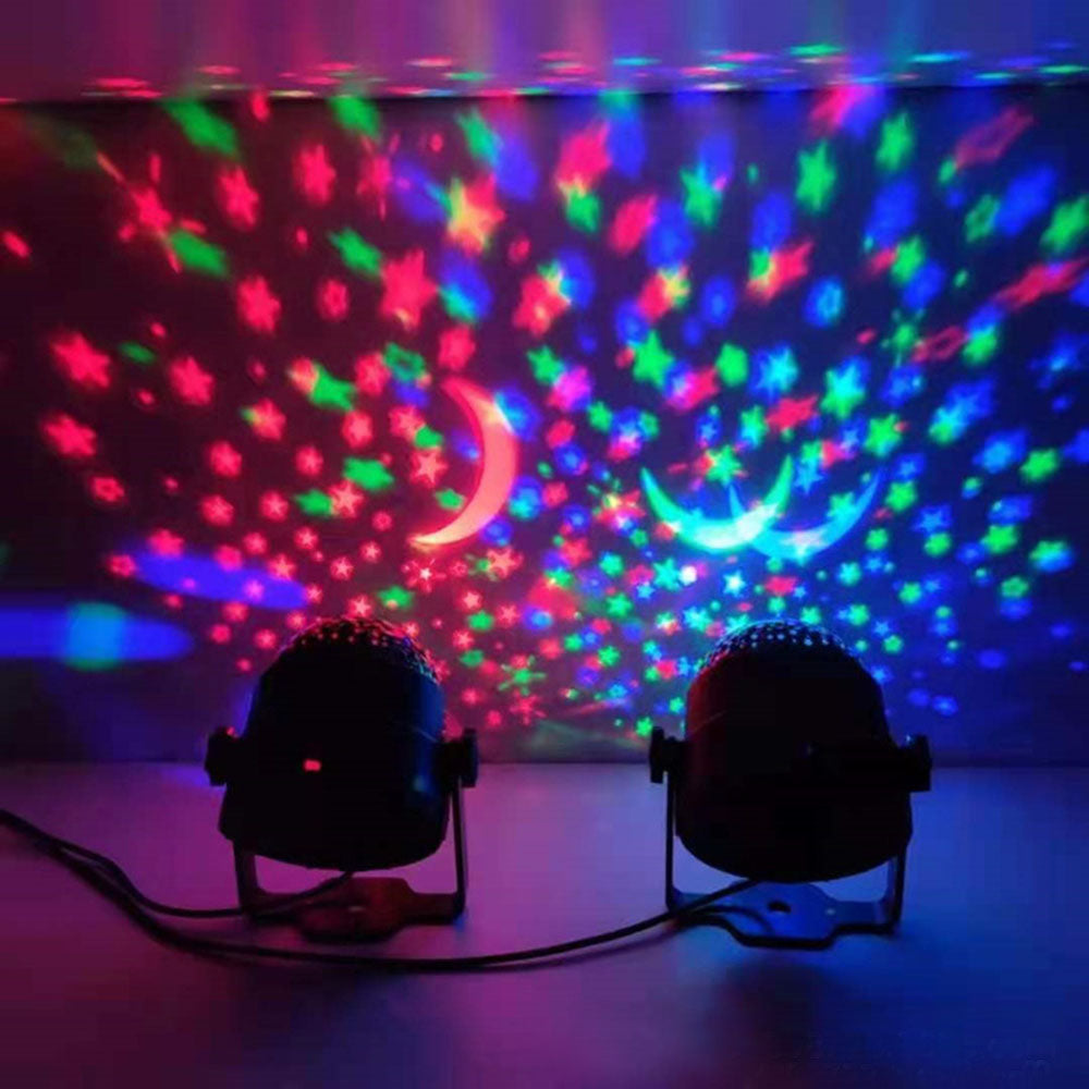 Lumières de scène de fête, boule disco, couleurs RVB