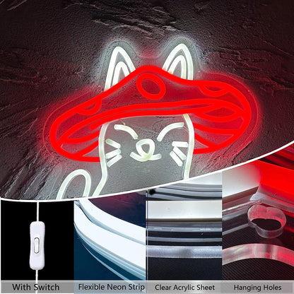 LED Neon Signs Mushroom Cats