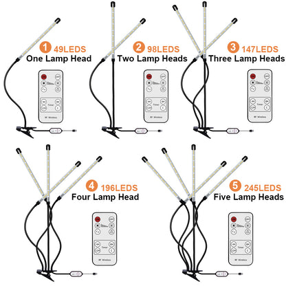 Luces LED para plantas de espectro completo con temporizador de encendido/apagado automático