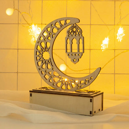 Eid Wooden LED Moon Light