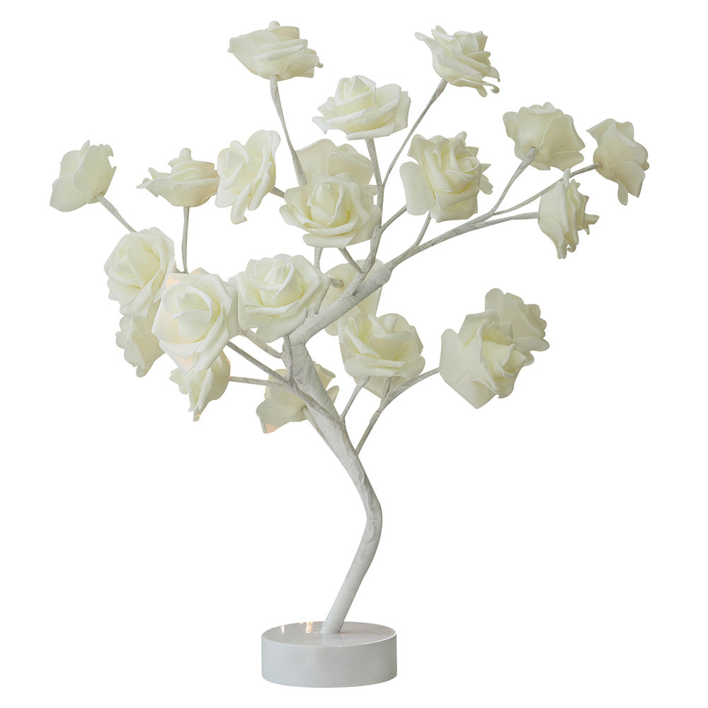 Lámpara de árbol de flor de rosa artificial de bricolaje