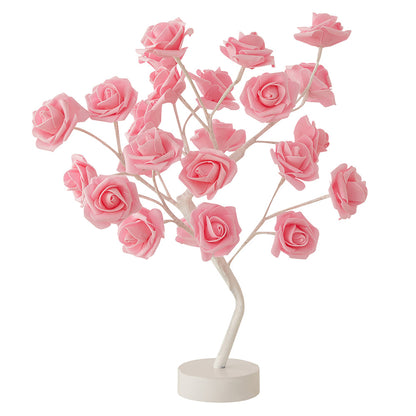 DIY Artificial Rose Flower Tree Lamp