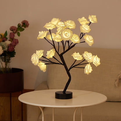 DIY Artificial Rose Flower Tree Lamp