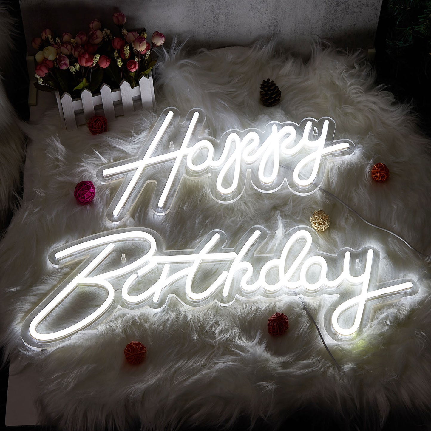 Happy Birthday LED Neon Sign Large Size