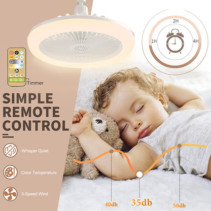 Enclosed Mini Ceiling Fan with Light