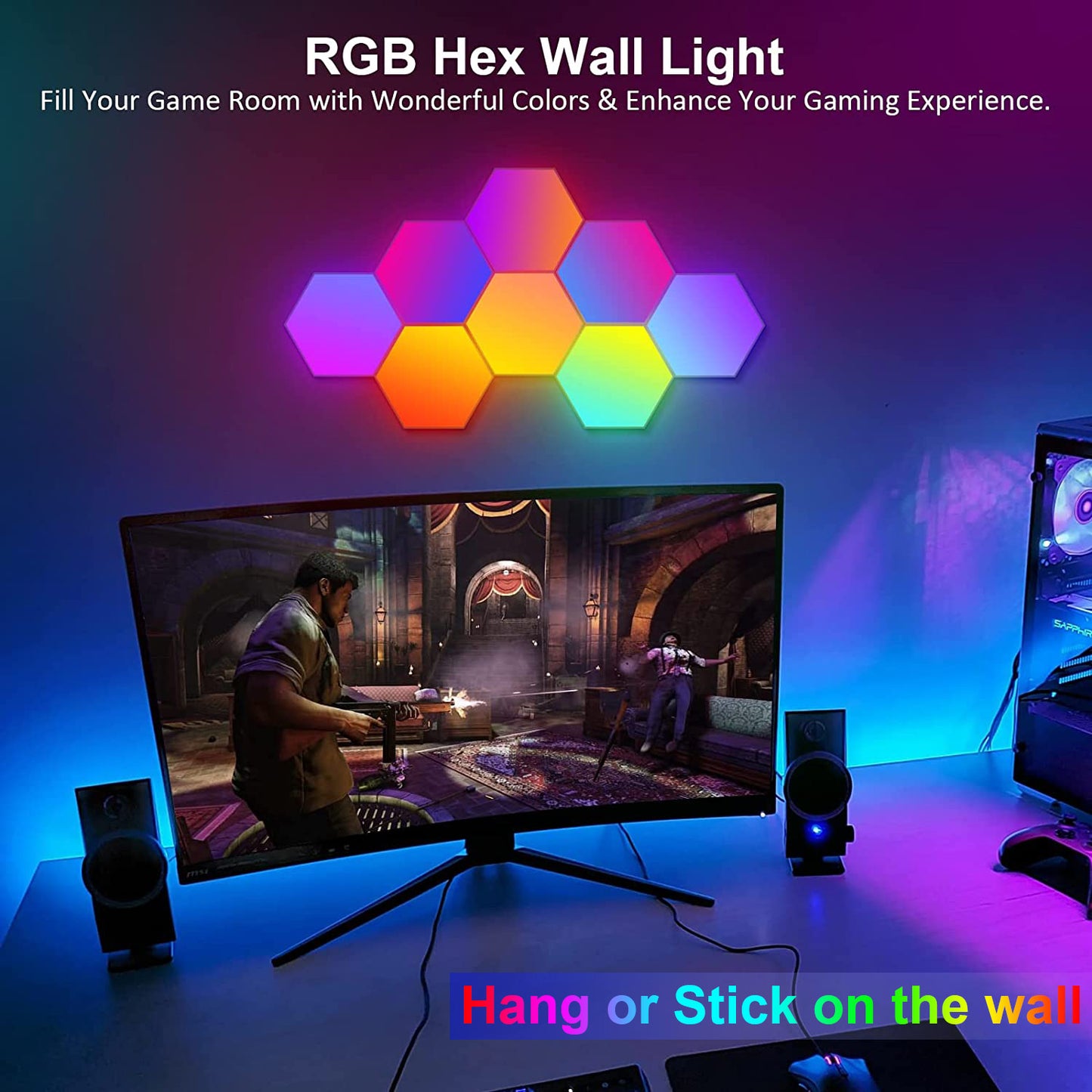 LED Smart Hexagon Lights Table and Wall Lights