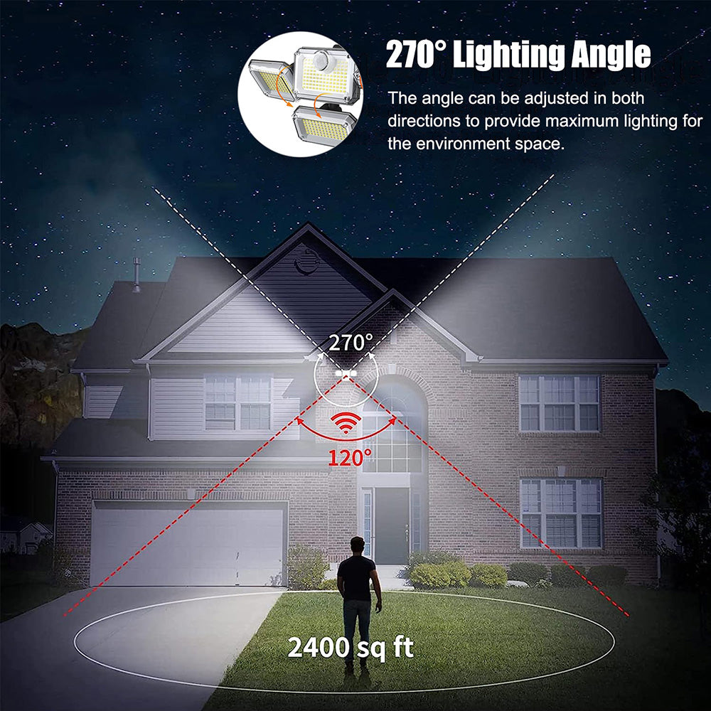 Luces exteriores solares con sensor de movimiento a prueba de agua